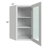 Lakewood White 24x36 Wall Diagonal Corner Cabinet (Prepped for Glass Doors) 