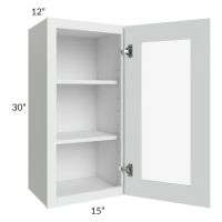 Lakewood White 15x30 Wall Glass Door Cabinet (Prepped for Glass Doors)