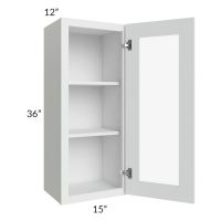 Lakewood White 15x36 Wall Glass Door Cabinet (Prepped for Glass Doors)