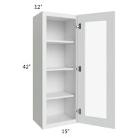 Lakewood White 15x42 Wall Glass Door Cabinet (Prepped for Glass Doors)