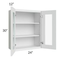 Lakewood White 24x30 Wall Glass Door Cabinet (Prepped for Glass Doors) 