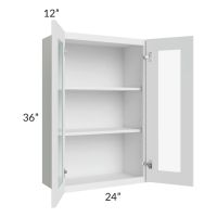 Lakewood White 24x36 Wall Glass Door Cabinet (Prepped for Glass Doors)