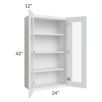 Lakewood White 24x42 Wall Glass Door Cabinet (Prepped for Glass Doors)