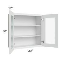 Lakewood White 30x30 Wall Glass Door Cabinet (Prepped for Glass Doors) 