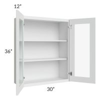 Lakewood White 30x36 Wall Glass Door Cabinet (Prepped for Glass Doors)